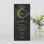 Gouden Sterrenstof Eclips Hemels Huwelijk Menu (Staand voorkant)