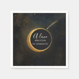 Gouden Sterrenstof Eclips Hemels Huwelijk  Servet