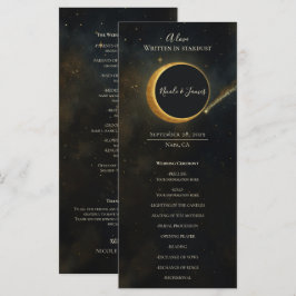 Gouden Sterrenstof Eclipse Hemels Huwelijksprogram Menu