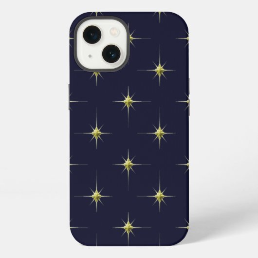 Gouden Steruitbarsting Patroon iPhone Hoesje (Achterkant)