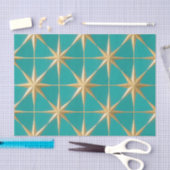 Gouden stervlam geometrisch turquoise midcentury tissuepapier (Craft)