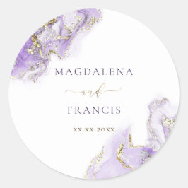 gouden sticker met lavendel gouden inkt bruiloft