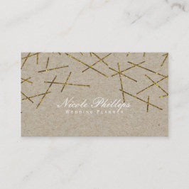 Gouden Sticks Confetti Moderne Natuurlijke Visitek Visitekaartje