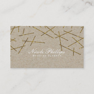 Gouden Sticks Confetti Moderne Natuurlijke Visitek Visitekaartje