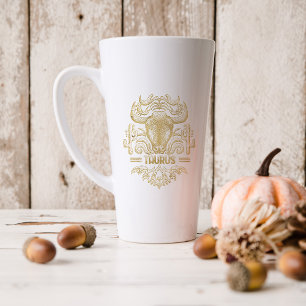 Gouden Stier Astrologie Sterrenbeeld   Monogram Latte Mok