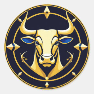 Gouden Stier Stier In Kosmische Dierenriem Cirkel Ronde Sticker