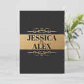 Gouden stijl elementen | Gestroomlijnde zwarte pat Kaart (Staand voorkant)