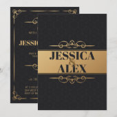 Gouden stijl elementen | Gestroomlijnde zwarte pat Kaart (Voorkant / Achterkant)