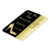 Gouden Stiletto & Drieklank 16e Save The Date Magneet (Linkerzijde)