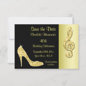 Gouden Stiletto & Drieklank 40e Verjaardag Save Th The Date (Achterkant)