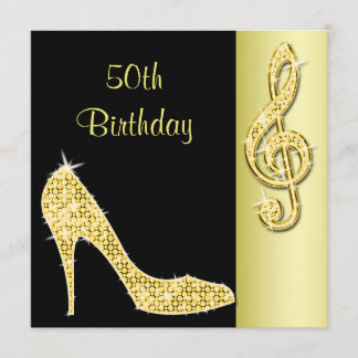 Gouden Stiletto & Treble Cleft 50e verjaardag Kaart