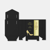 Gouden Stiletto & Treble Gespleten Verjaardag Bedankdoosjes (Uitgevouwen)