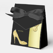 Gouden Stiletto & Treble Gespleten Verjaardag Bedankdoosjes (Voorkant Zijde)