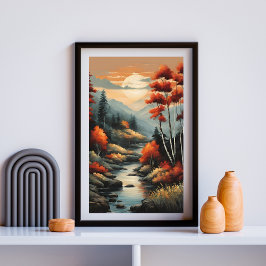 Gouden stilte door de weide poster