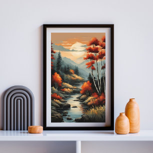 Gouden stilte door de weide poster