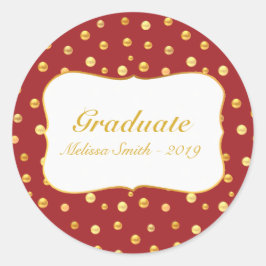 Gouden Stippen Afstudeersticker Ronde Sticker