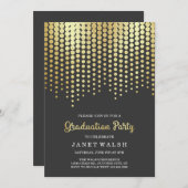 Gouden Stippen Afstudeeruitnodiging Kaart (Voorkant / Achterkant)