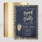 Gouden Stippen Champagneglas Frame Bruidsdouche Kaart (Voorkant / Achterkant)