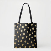 Gouden Stippen Chic Ontwerp Tote Bag (Voorkant)