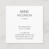 Gouden Stippen Confetti Eenvoudig Minimaal Wit Vierkante Visitekaartje (Achterkant)