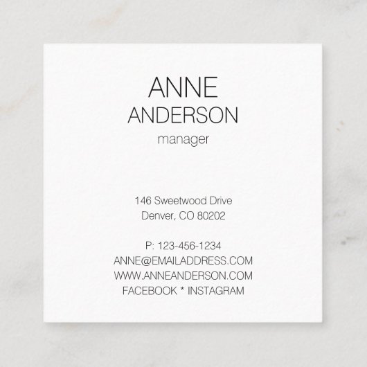 Gouden Stippen Confetti Eenvoudig Minimaal Wit Vierkante Visitekaartje (Achterkant)