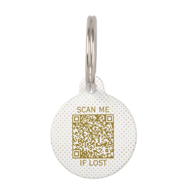 Gouden Stippen Custom QR Code Custom Huisdier ID T Huisdierpenning (Voorkant)
