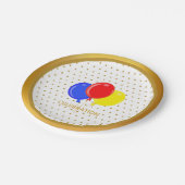 Gouden Stippen en ballonnen Papieren Bordje (Gekanteld)