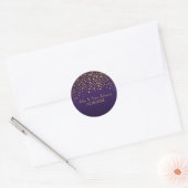 Gouden Stippen en Paarse | personaliseren Ronde Sticker (Envelop)