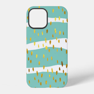 Gouden Stippen en Strepen: Elegant Patroon iPhone 12 Hoesje