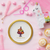 Gouden Stippen en vruchten Papieren Bordje (Feest)