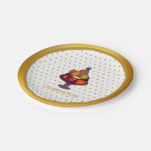 Gouden Stippen en vruchten Papieren Bordje (Gekanteld)