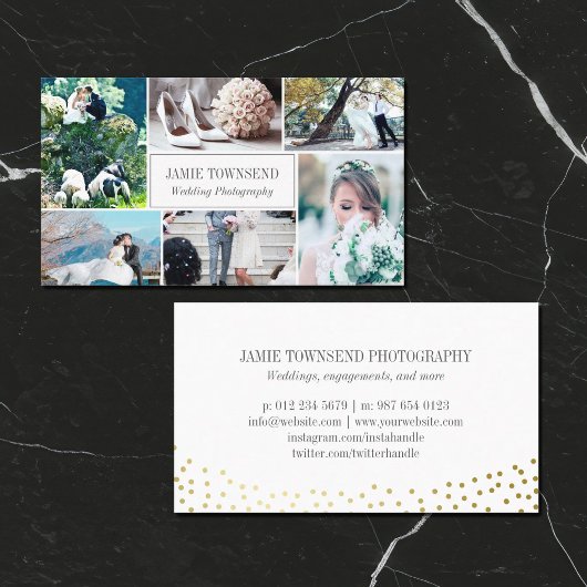 Gouden Stippen Foto Collage Professionele Fotograa Visitekaartje
