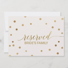 Gouden Stippen "Gereserveerd" Bord Kaart