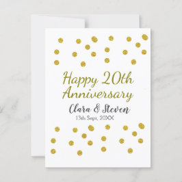 Gouden stippen glinsteren gelukkig 20-jarig huweli briefkaart
