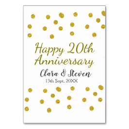Gouden stippen glinsteren gelukkig 20-jarig huweli kaart