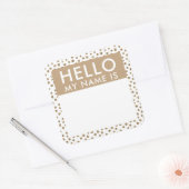 Gouden Stippen Hallo Mijn Naam Is Stickers (Envelop)