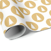 Gouden Stippen met witte kerstboom Cadeaupapier (Rol Hoek)