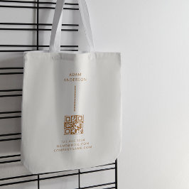 Gouden Stippen Minimalistische Eenvoudige QR Code  Tote Bag