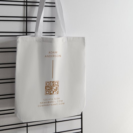 Gouden Stippen Minimalistische Eenvoudige QR Code Tote Bag