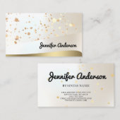 Gouden Stippen Modern Elegant Metallic Beauty Visitekaartje (Voorkant / Achterkant)