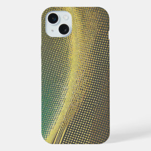 Gouden stippen op grijs en groen iPhone 15 plus case