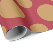 Gouden Stippen op rood Cadeaupapier (Rol Hoek)