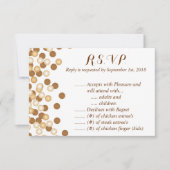 Gouden stippen op witte sterrenstof R.S.V.P. RSVP Kaartje (Voorkant)
