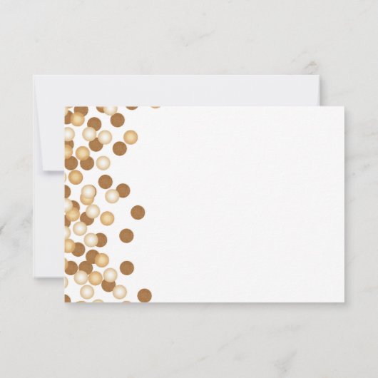 Gouden stippen op witte sterrenstof R.S.V.P. RSVP Kaartje (Achterkant)