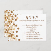 Gouden stippen op witte sterrenstof R.S.V.P. RSVP Kaartje (Voorkant / Achterkant)