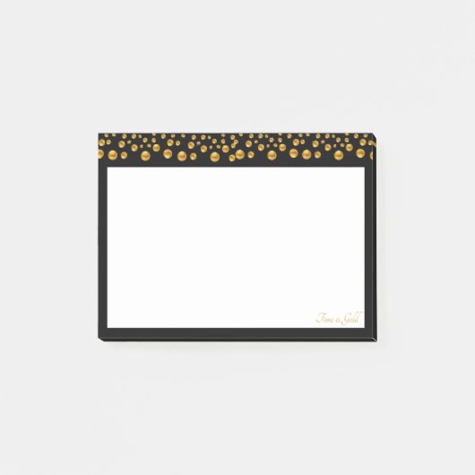 Gouden Stippen op zwart Post-it® Notes (Voorkant)