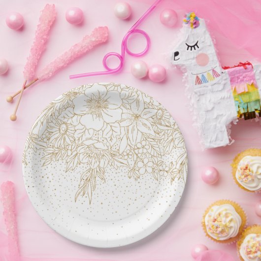  gouden stippen papieren bordje (Feest)