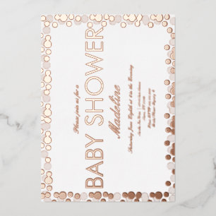 Gouden Stippen Patroon Baby Shower Folie Uitnodigi Feestdagenkaart