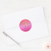 Gouden Stippen & Roze | personaliseren | Bruiloft Ronde Sticker (Envelop)