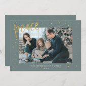 Gouden Stippen Sage Green Christmas Holiday Kaart (Voorkant / Achterkant)